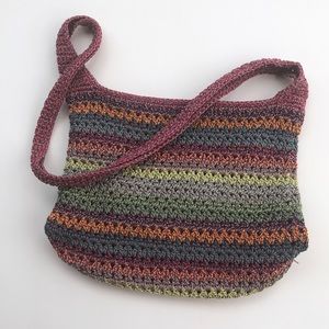 The Sak Rainbow Stripe Crochet Shoulder Bag